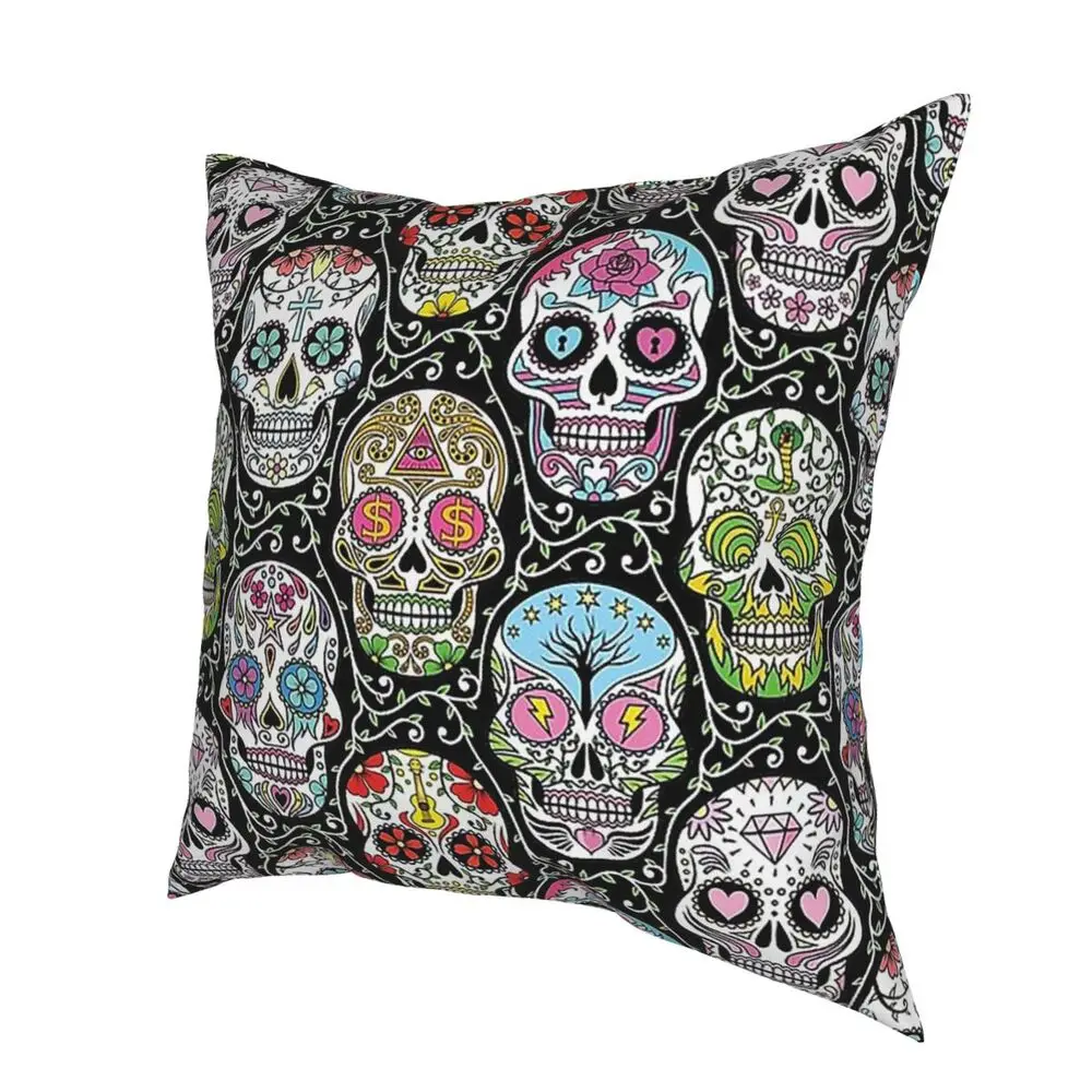 Sugar Skull Dia De Los Muertos Pillow Casing
