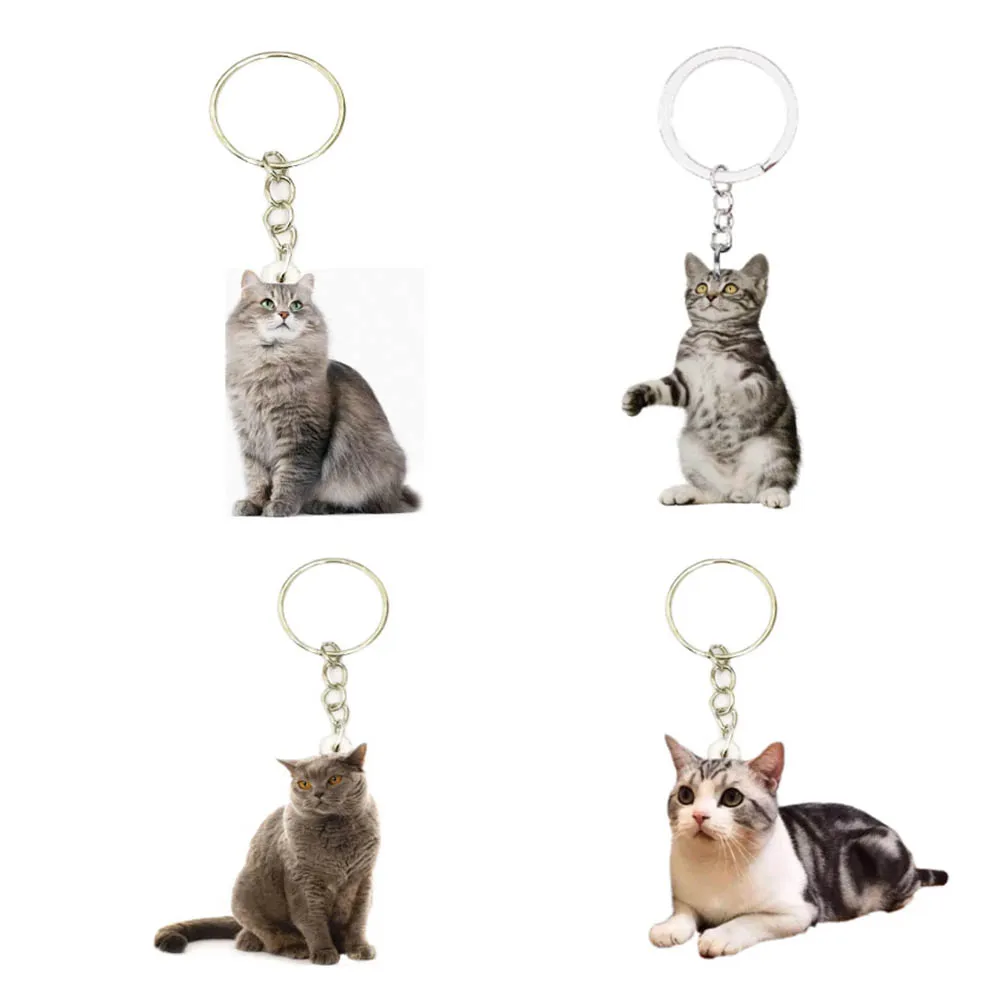 Брелок для ключей в виде кота, акриловый, в британском стиле, на рюкзак, 4  шт./компл. | AliExpress