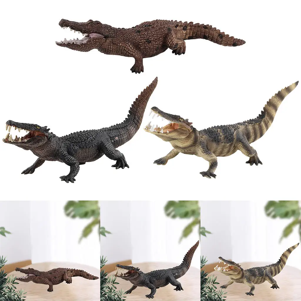 Wild Animal Crocodile Action Figure Toy Wild Life Safari Animal Model Educational Decoration Collection Gifts for Kids Ages 3-8
