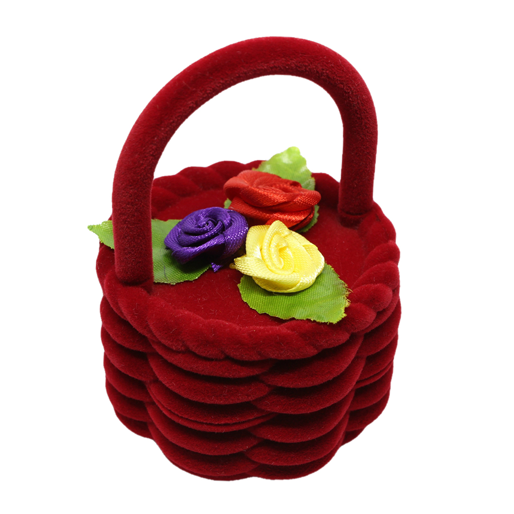 Special Flower Basket Shape Gift Box Velvet  Box Display Jewelry Box