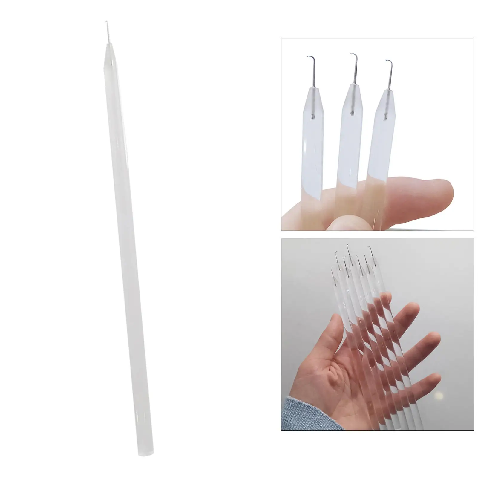 1PC Crochet Hook Ventilating Needles Beaded Hook Wig Needle for Knitting Accessories