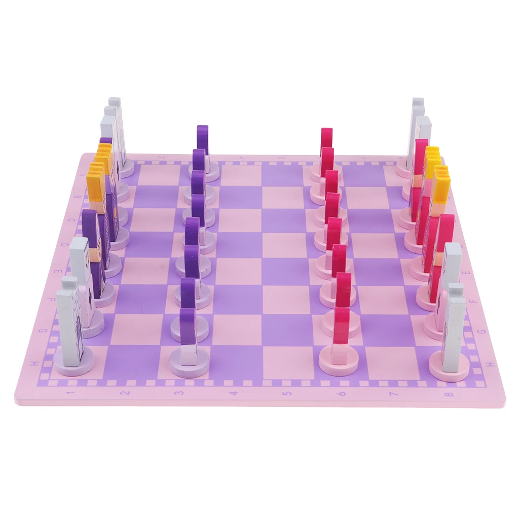 Wooden International Chess Game Chessman Checker Chess Pieces Gift Pink Chess Games