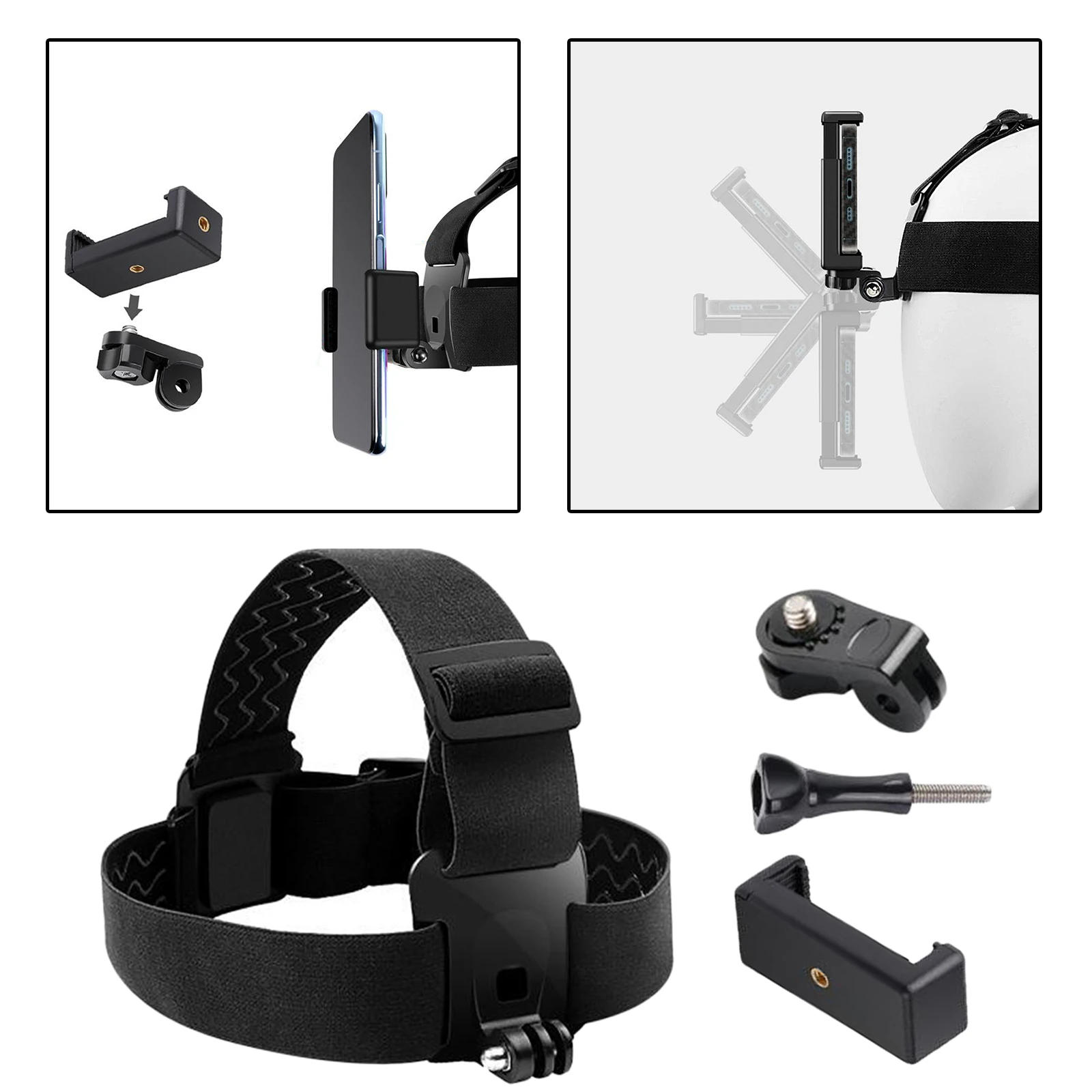 Multi-Function Adjustable Belt Cellphone Head Mount Strap for Action Cam/Gopro/Cell Phone Mount