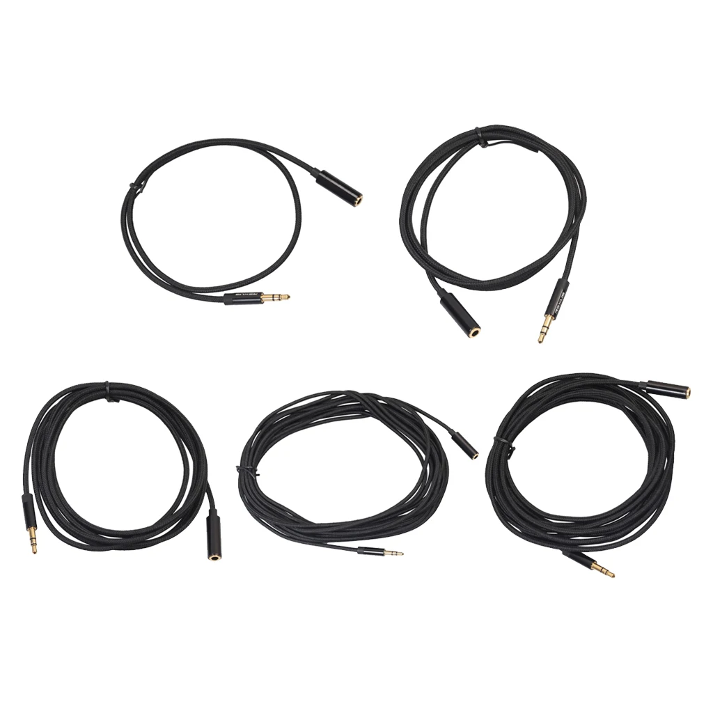 New 3.5mm Audio Stereo Cable M/F Extension Cord Mini Jack Headphone Black