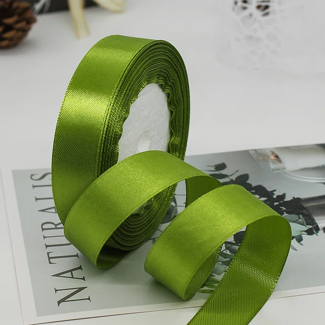 Lime Green Satin Ribbon 2 inch 50 Yard Roll for Gift Wrapping, Weddings, Hair, Dresses, Blanket Edging, Crafts, Bows, Ornaments; by Mandala Crafts