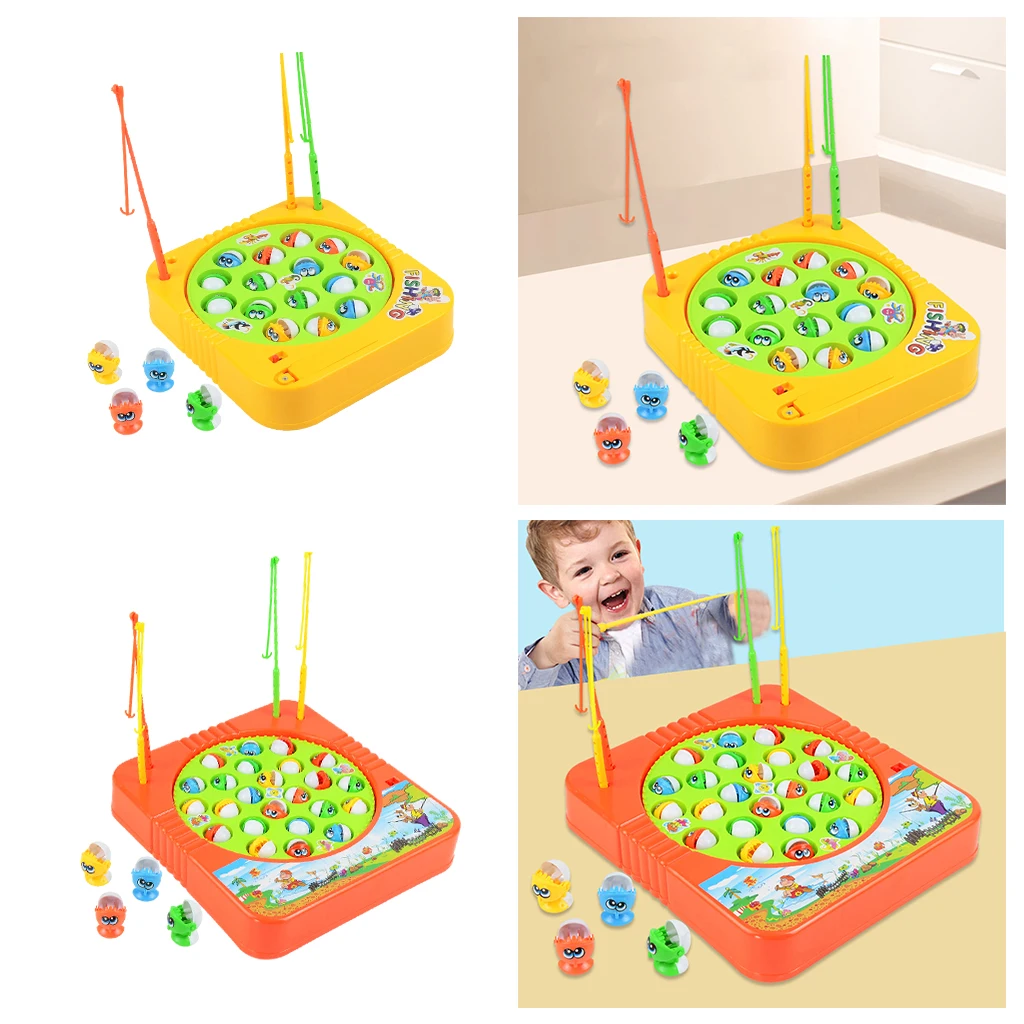 Educational Rotating Fishing Toys Electronic Fish Plate Board Game Early education Fine Motor Skill Toy Set Gift for Toddlers