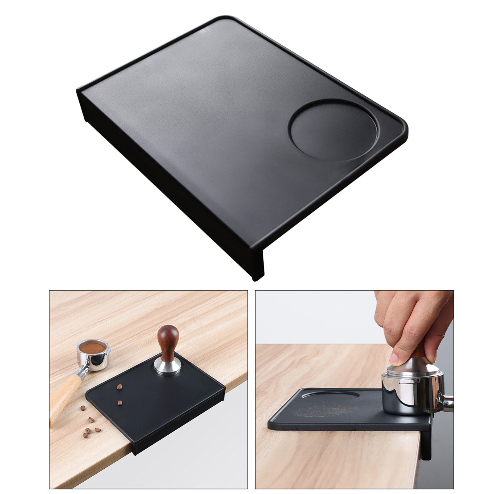 Coffee Tamper Mat Non-Slip Corner Edge Tamping Powder Pad Office Bar Shop