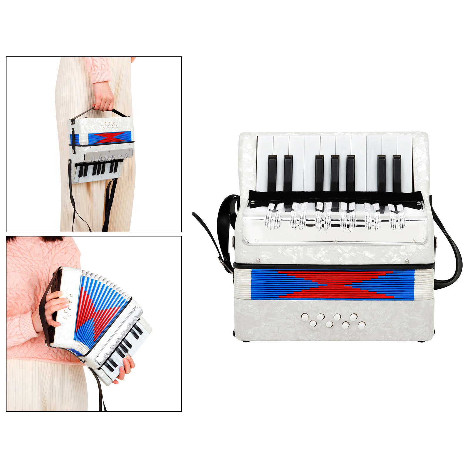 Professional Small 17-Key 8 Accordion Kids Toys for Beginners Students