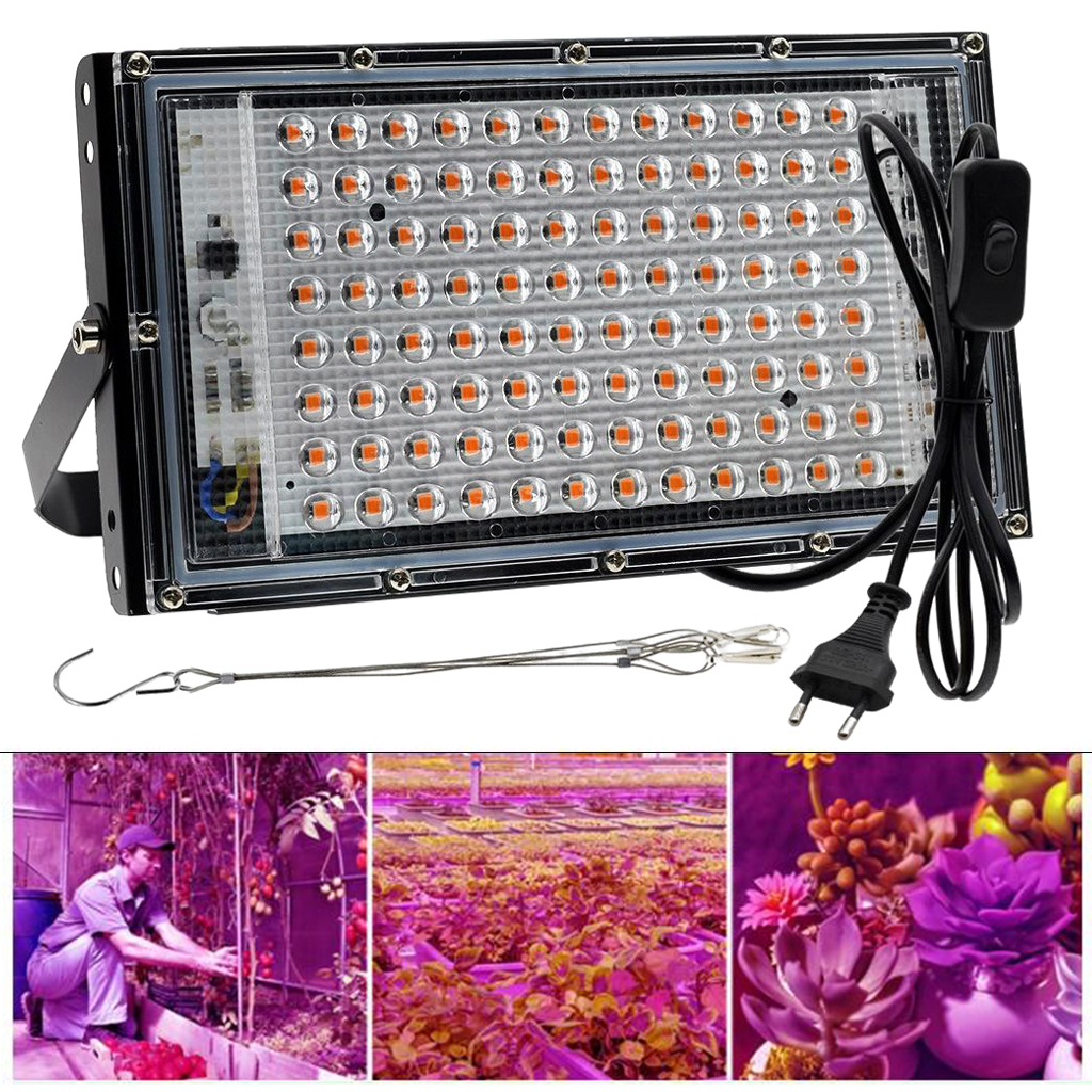 50W/100W LED Grow Light Full Spectrum Growing Lamp for Hydroponic Indoor Plants Veg and Flower (EU)