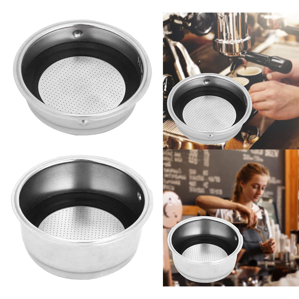 Stainless Steel Coffee Pressure Cup Filter Basket with Black Ring BPA-Free Reusable Washable Powder Basket
