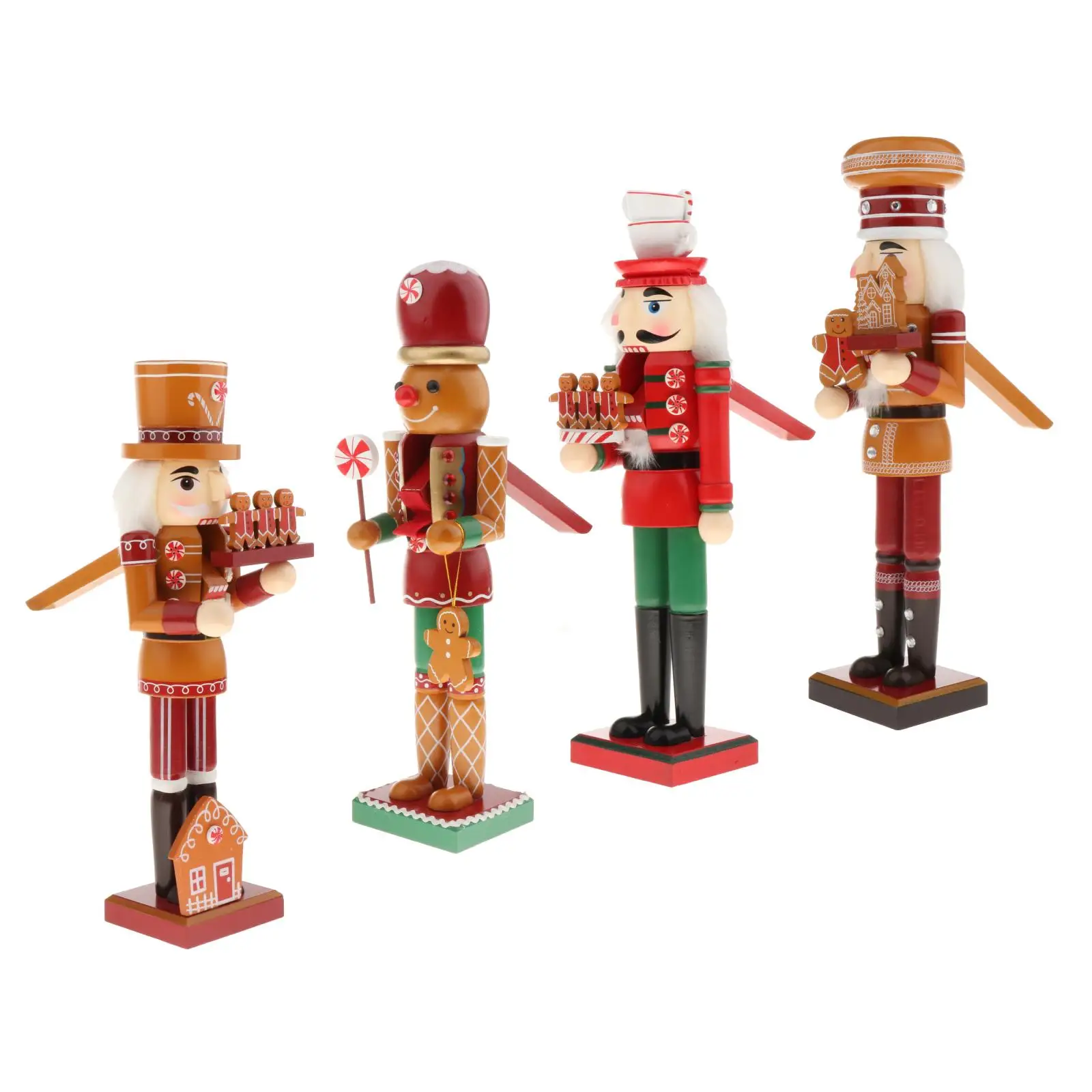 Wooden Nutcracker Soldier Figurines Ornaments 36CM Nutcracker Puppet Dolls Desktop Crafts Kids Gifts Christmas Decorations