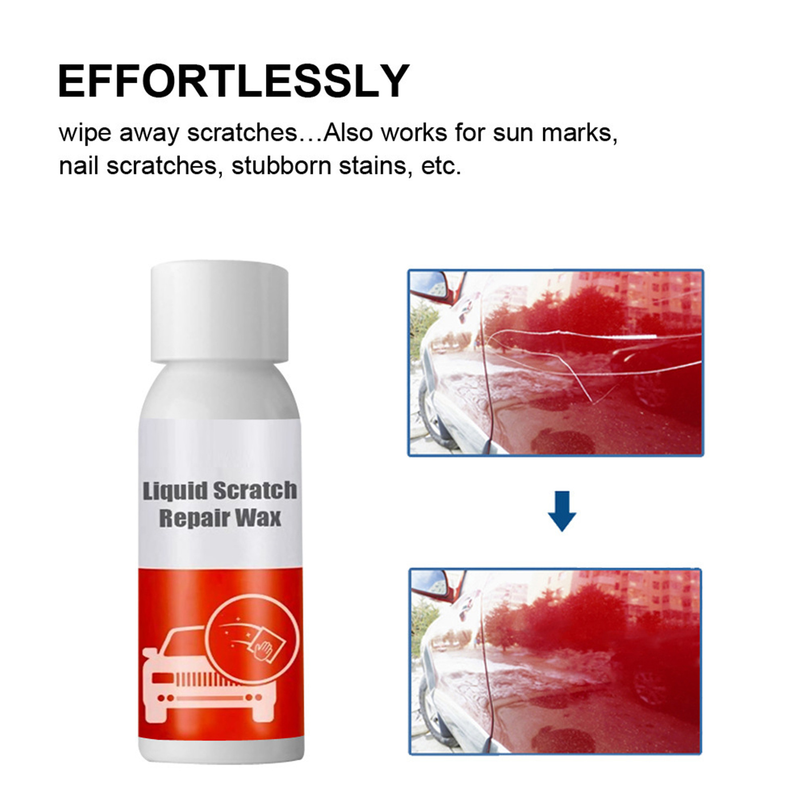 Líquida para Reparo de Arranhões Cera de Reparação Agente de Polimento de Carros Removedor de Arranhões da Superfície do Carro Cera Hidrofóbico 30 - 50 100ml 7 50 100ml, cera de reparação, agente de
