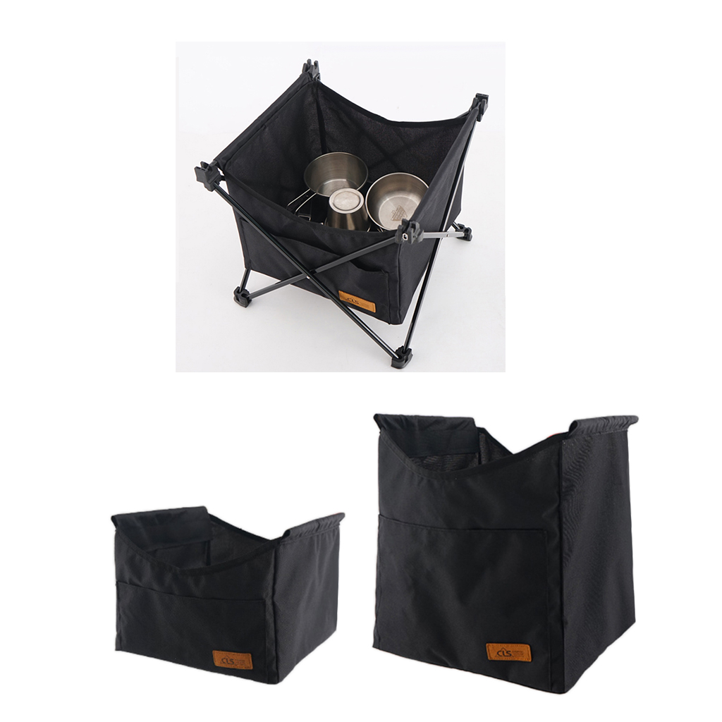 Oxford Folable Table Hanging Basket Outdoor Camping Travel Organizer Bag Black