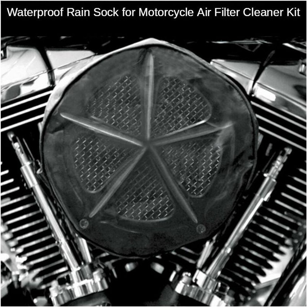 Motorcycle High Flow Air Intake Filter Cleaner Sock Protector Cover Dustproof for Harley