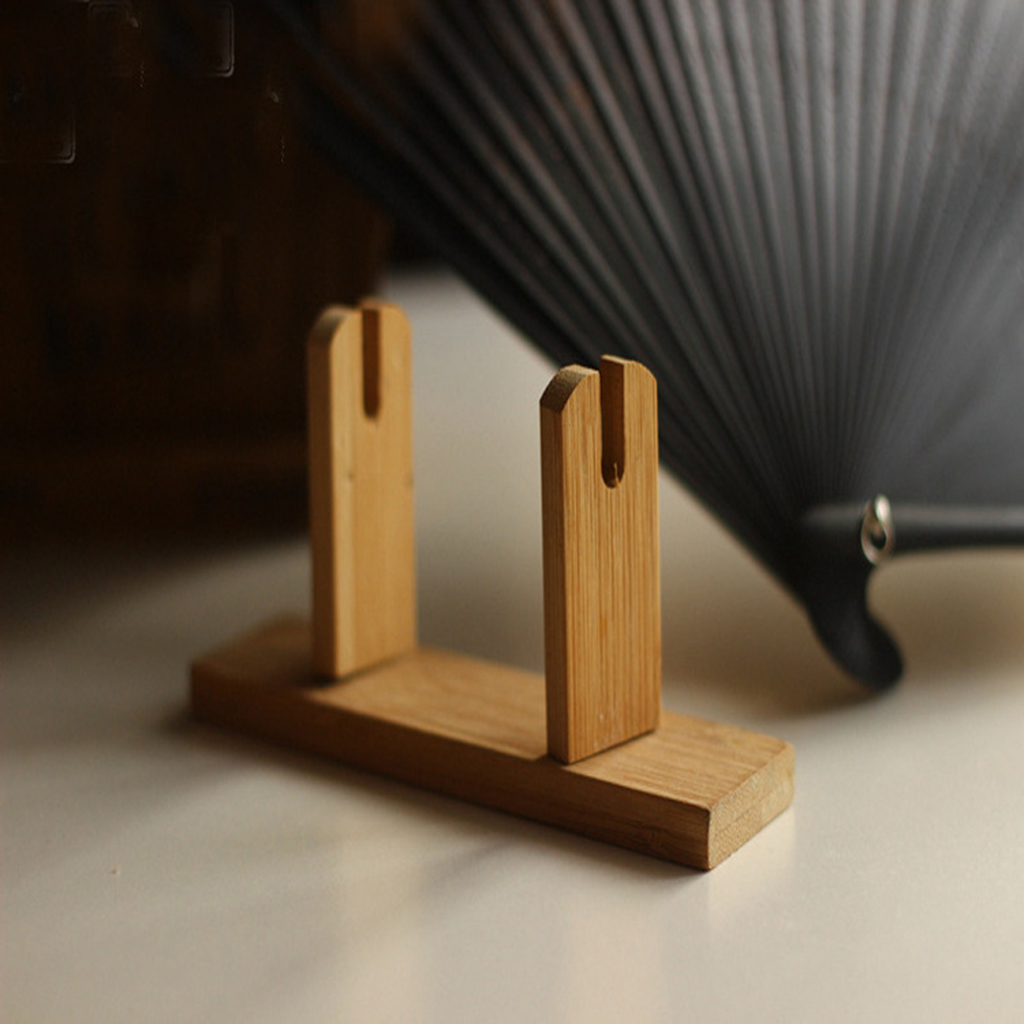 Vintage Retro Style Bamboo Fan Display Stand Holder for Collecting Antique Folding Fan Home Decor