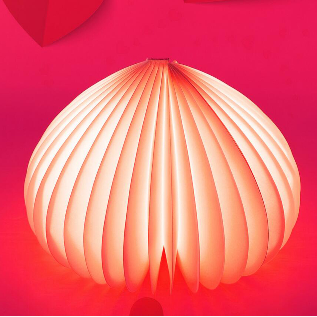 Heart-shape Folding Book Lamp Portable Desk Light LED Paper Lantern USB