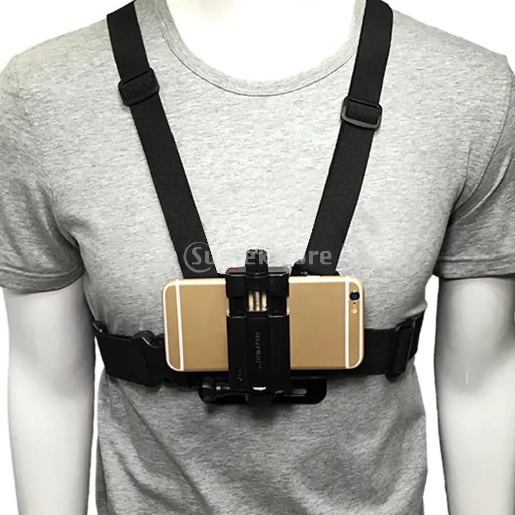 Mobile Phone Body Chest Harness Mount Strap for Outdoor Skiing Fishing