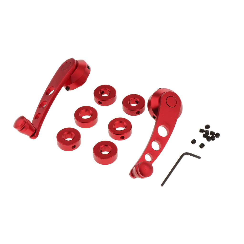 2pcs Window Crank Handle Winder Billet Aluminum Universal Car Wagon Door Window Crank Handle Winder (Pair)
