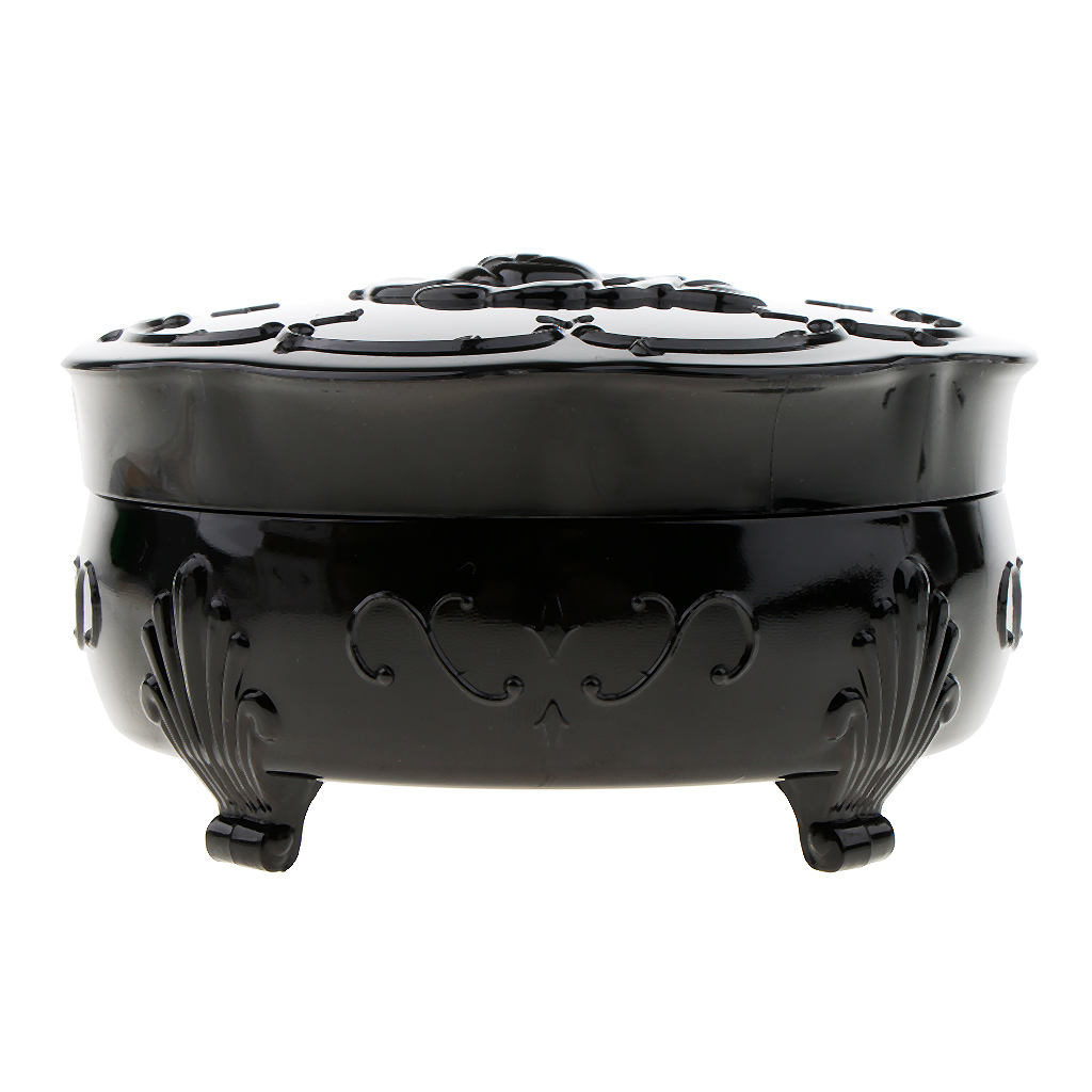 Sweet Rose Flower Pattern Loose Powder Case Makeup Puff Jewelry Storage Box Vintage Rose Flower Pattern Beautiful