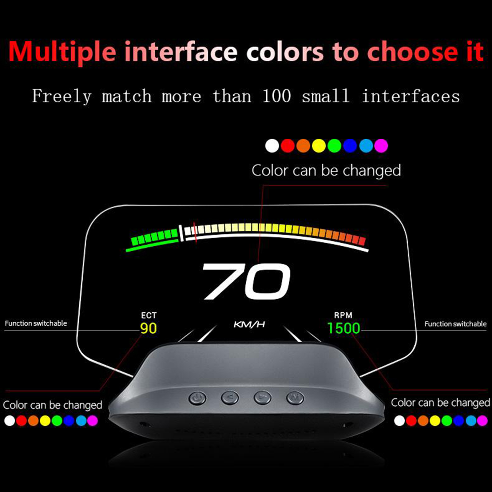 C3 OBD2 +GPS Dual Mode Car Head Up Display Overspeed Warning Water Temp Voltagometer Navigation Diagnostic
