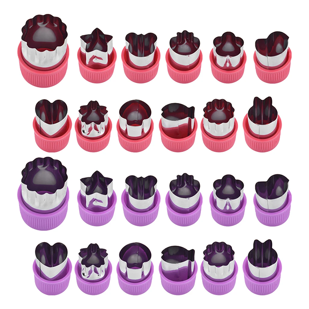 Pack of 12 Mini Cookie Cutters Food Vegetable Cutter Shapes Decorating Set Pack of 12 Mini Cookie Cutters Food Vegetable Cutter Shapes Decorating Set