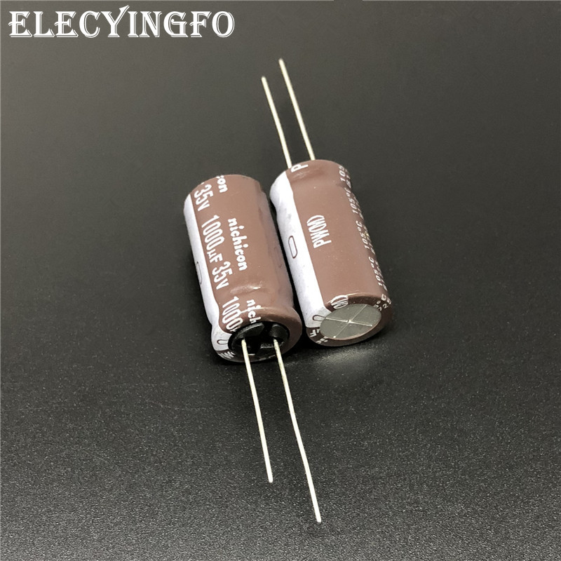 10 Stück/100 Stück 1000 uF 35 V NICHICON PW-Serie 12,5 x 25 mm 35 V 1000 uF Aluminium-Elektrolytkondensator mit niedriger Impedanz und langer Lebensdauer – Detail 1
