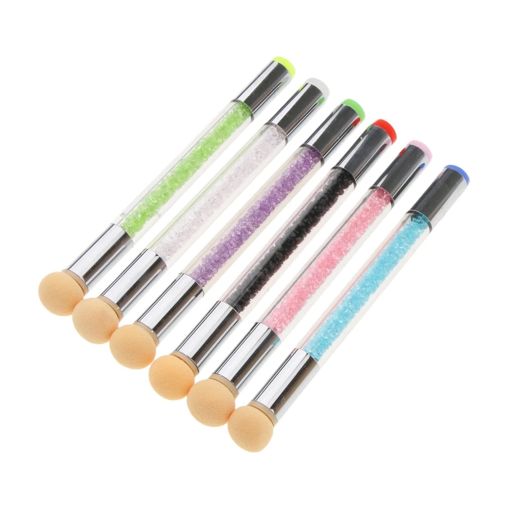 Dual Ended Nail Art Sponge Silicone Head Stamper Brush Paint Dotting Gradient Blooming UV Gel Pen