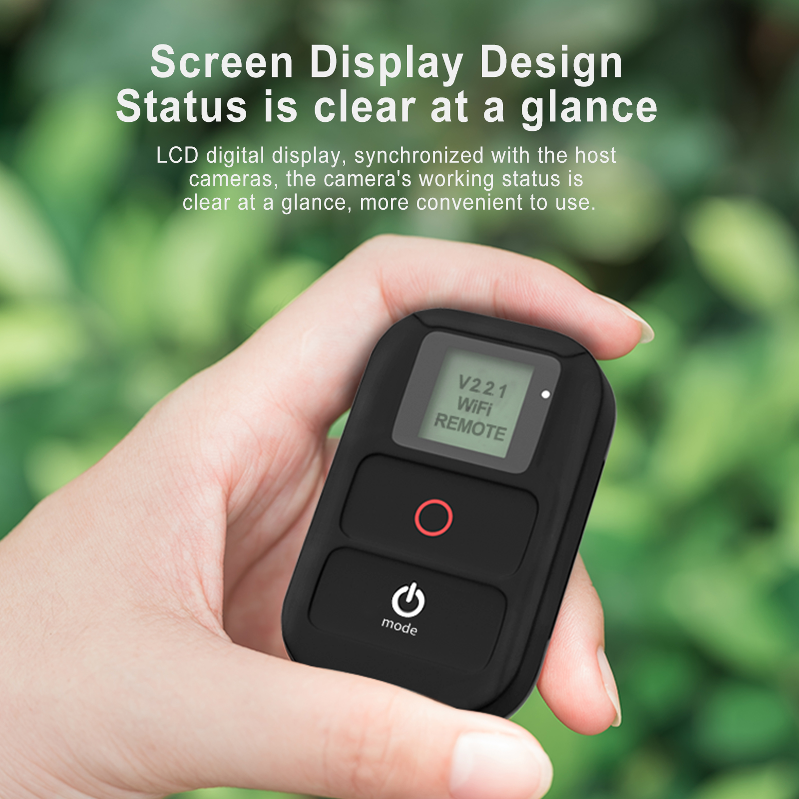 Remote Control with LCD Display One Button Switch Smart Controller for Pro 8/7/6/5/4 Accessories Black