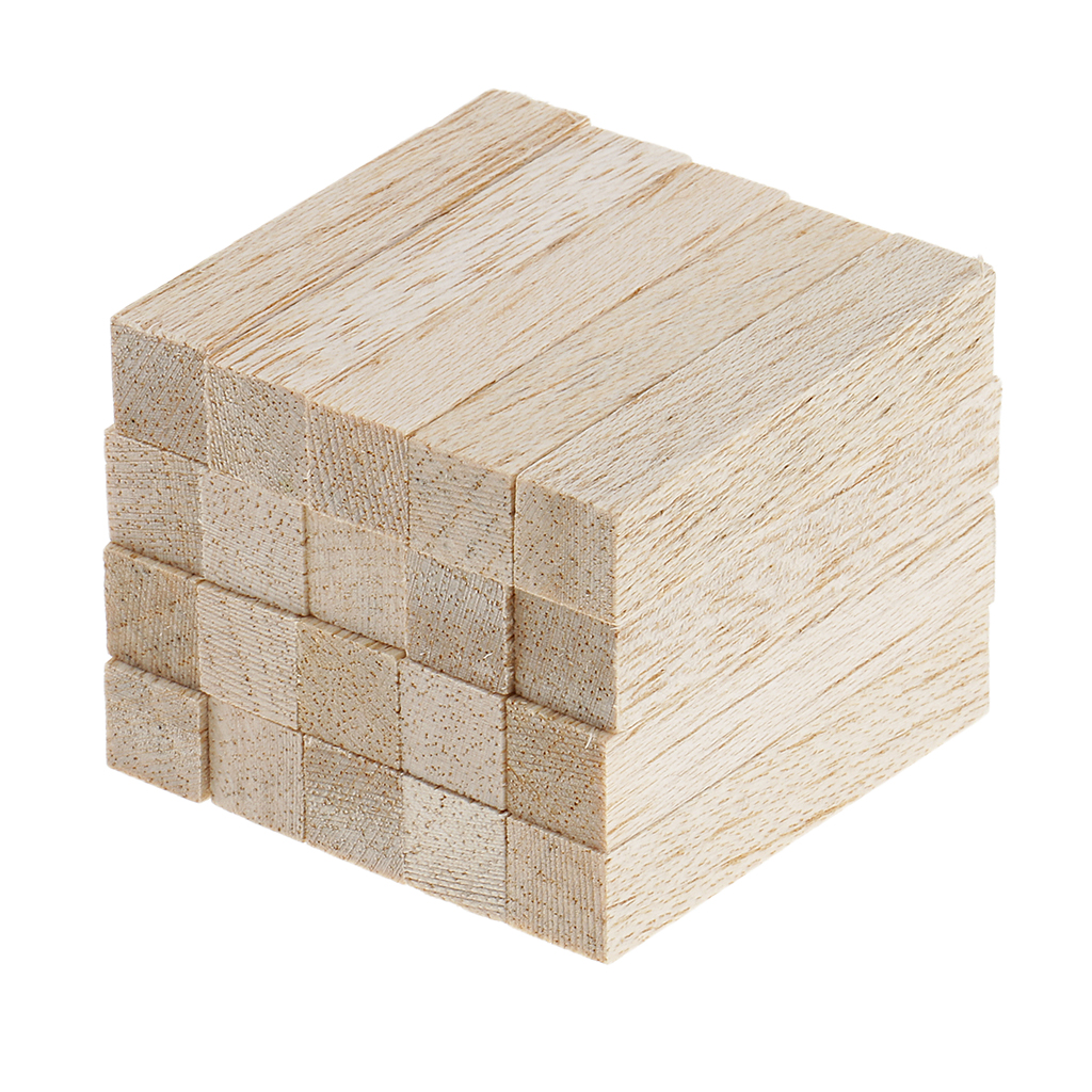 Lot 4 Sizes Balsa Wood Stick Unfinished Woodcraft Square Wooden Stick Dowel Rod