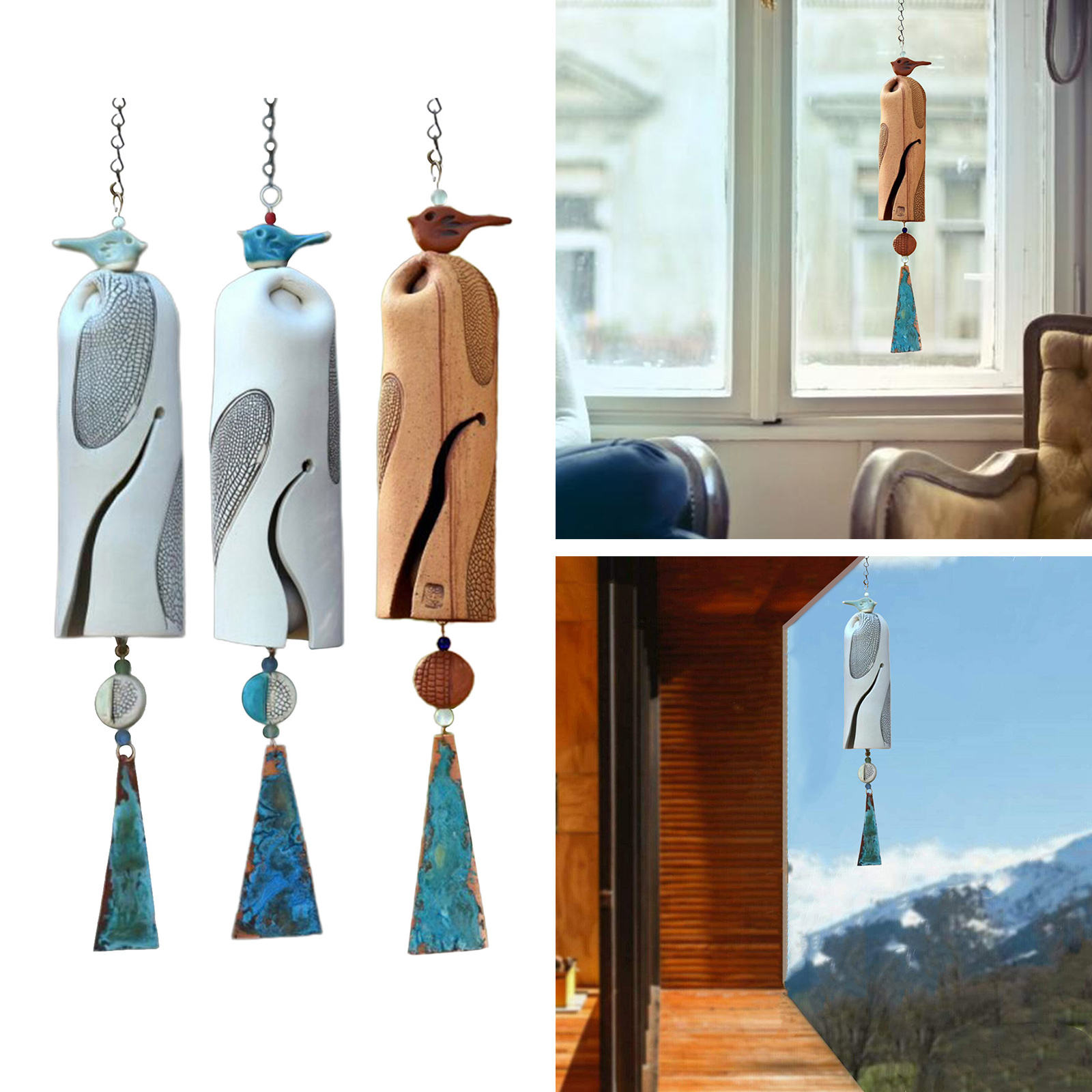 Beautiful Rustic Dragonfly Wind Chimes Pendant Home Backyard Garden Indoor Outdoor Ornaments Wind Bells Gift