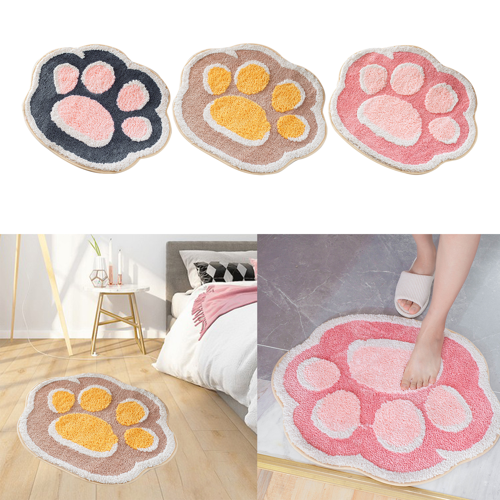 Cat Claw Non-Slip Bathroom Rug Comfortable Thick Soft Absorbent Toilet Bath Mat Tub Shower Pool Plush Door Carpet Machine Wash