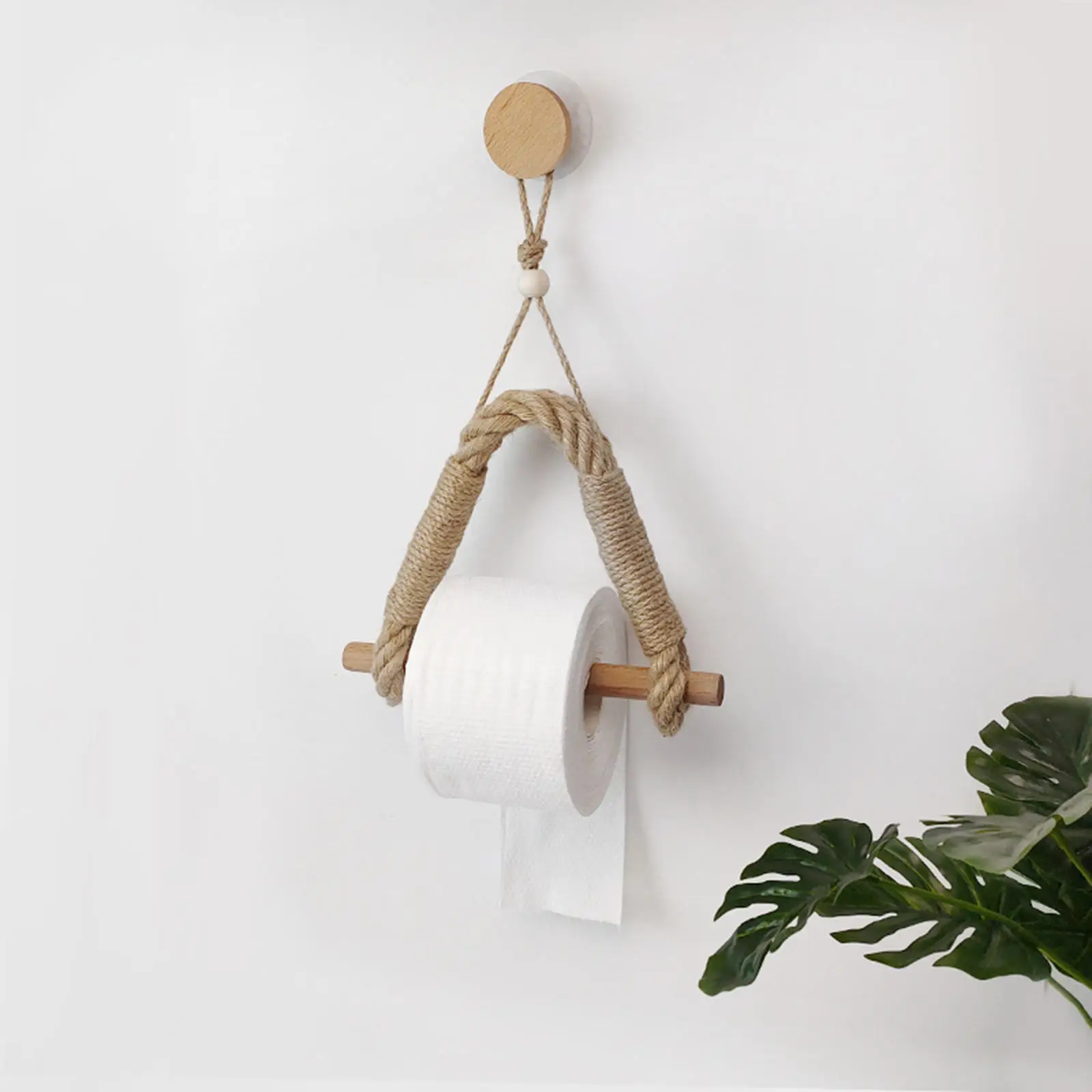 Rolled Toilet Paper Holder for Bathroom Kitchen with Adhesive Wall Hook