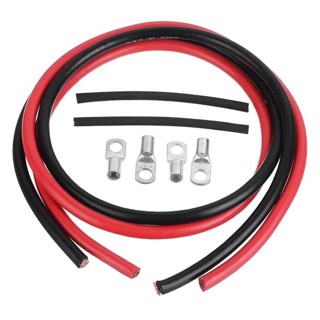 Copper Battery Ground Cables Wire Terminal Kit 100A for RV Car Boat Ground