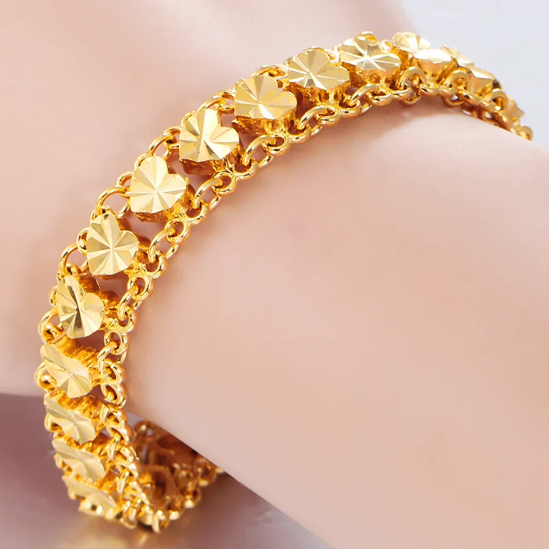 pulseira fofa de ouro para joia de luxo para casamento corrente com pulseira que não escurece fina