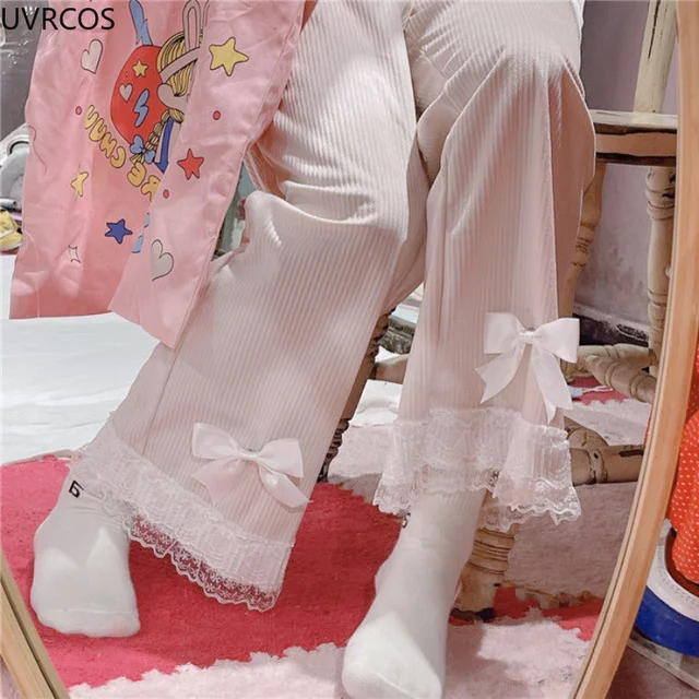 Em promoção! Kawaii Coração De Amor Cardigans De Malha Camisolas Mulher  Japonesa Harajuku Jk Lolita Rosa Camisas De Malhas Outono Meninas Cute Fada  Roupas
