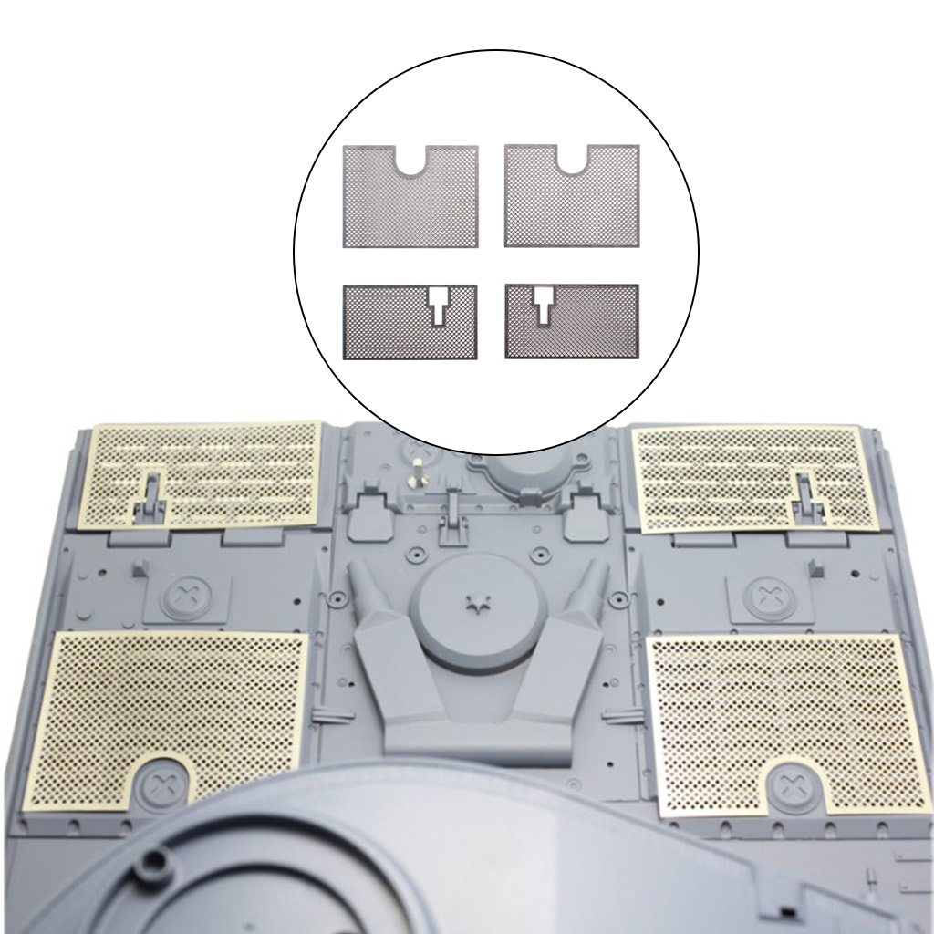 4Pcs Metal Protective Net Armored Guard Plate for 1/16 Heng Long German Tiger 3818 RC Tank DIY Accessory Parts
