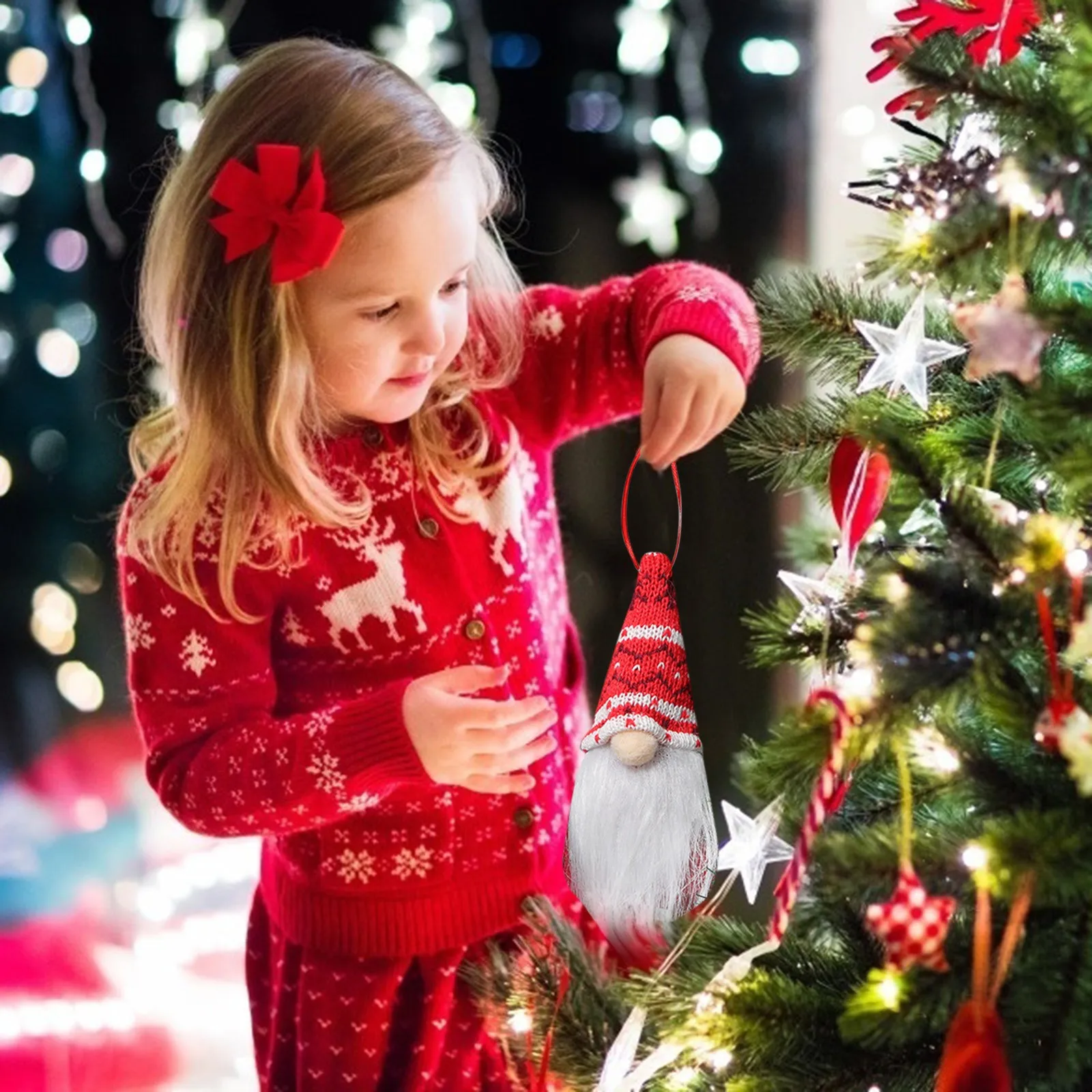 NSH Gonna con Frange Natalizie Ciondolo Bambola di Stoffa per Ragazza Ornamenti per Alberi di Natale creativi Forniture per Decorazioni Carine per la casa 