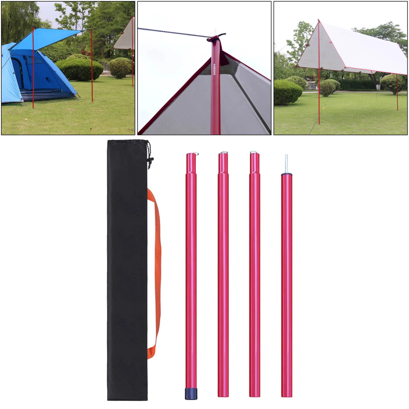 Canopy Pole Set Tent/Awning Poles for Canopy Heights 100-200cm