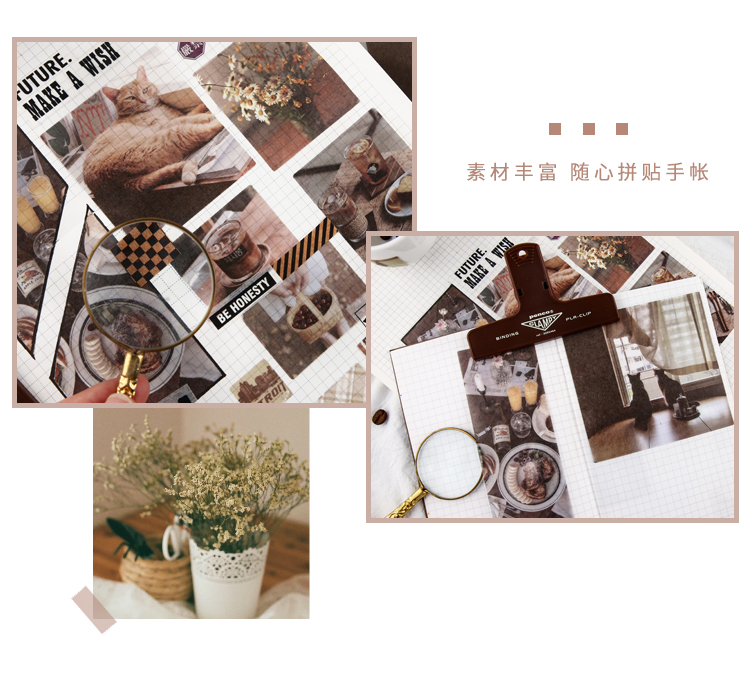 6Pcs Weekend Flowers Deco Stickers Set DIY Stationery Scrapbooking Album Styling Toy Decoration 8 Unique Design Options