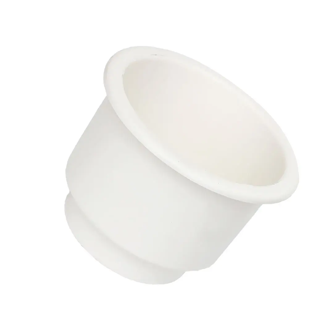 White Side Hole Recessed Cup Drink Holder for Marine Boat Car RV Install Almost Anywhere On Boat Game Table Sofa Cars & RV