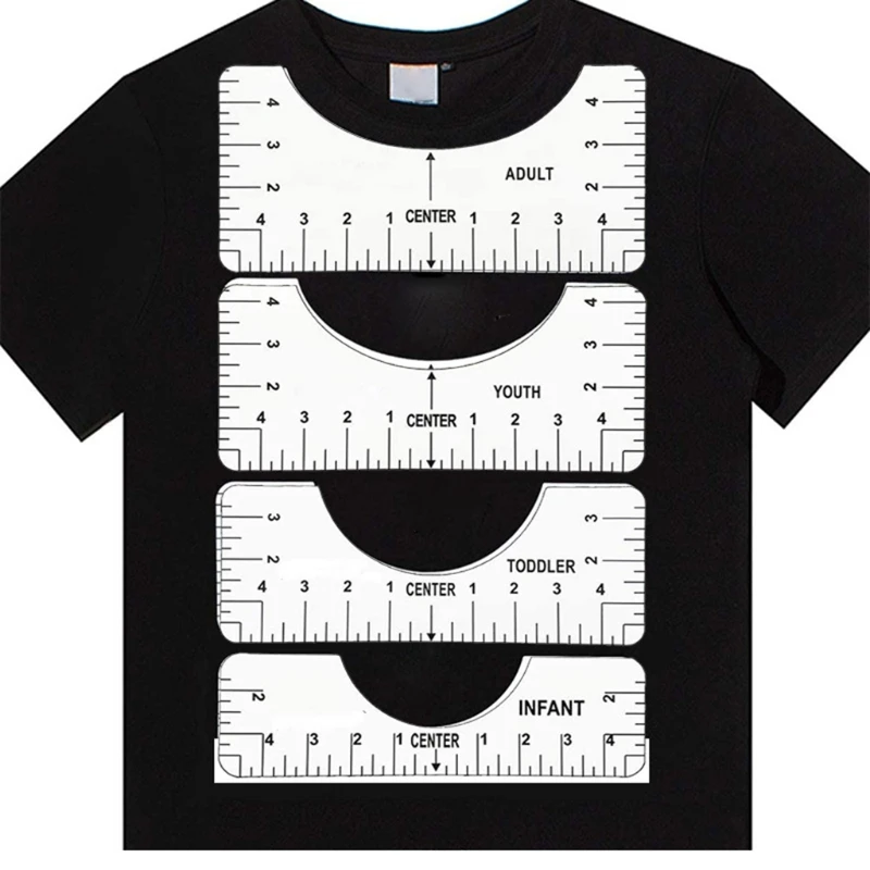 T-Shirt Alignment Ruler Adult Youth Toddler Infant T-Shirt Ruler with Guide Tool for Making Center Design 8 Pieces T-Shirt Ruler Guide White T-Shirt Centering Alignment Tool 