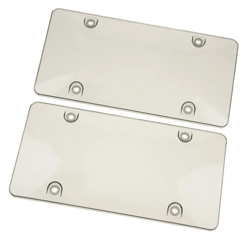 2 Pieces License Plate Frames Convex Surface Cover UV Protection Shield