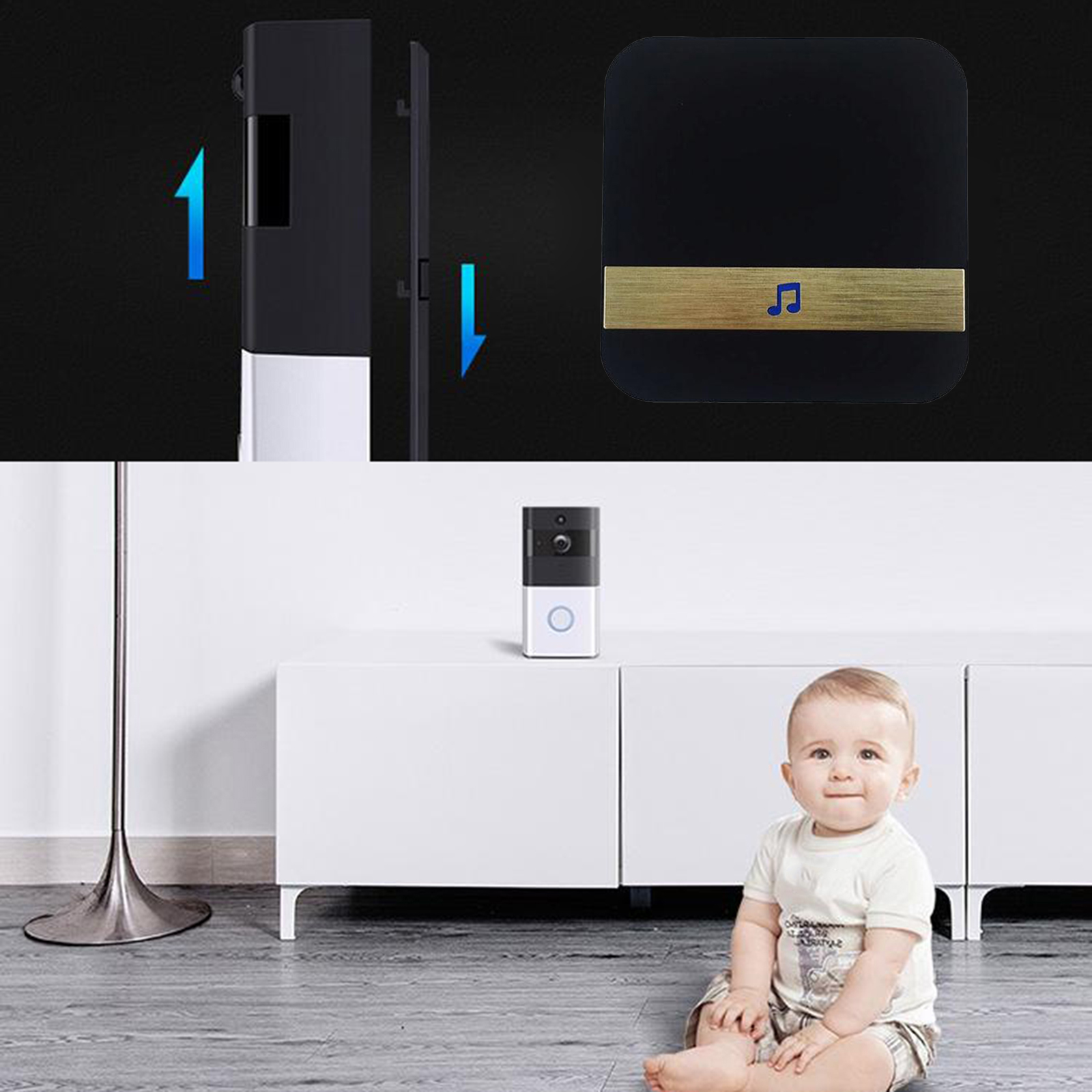 Video Doorbell | HD Video Quality, 2-Way Audio, Motion Detection and Alerts |Night Vision|Easy Installation,Black