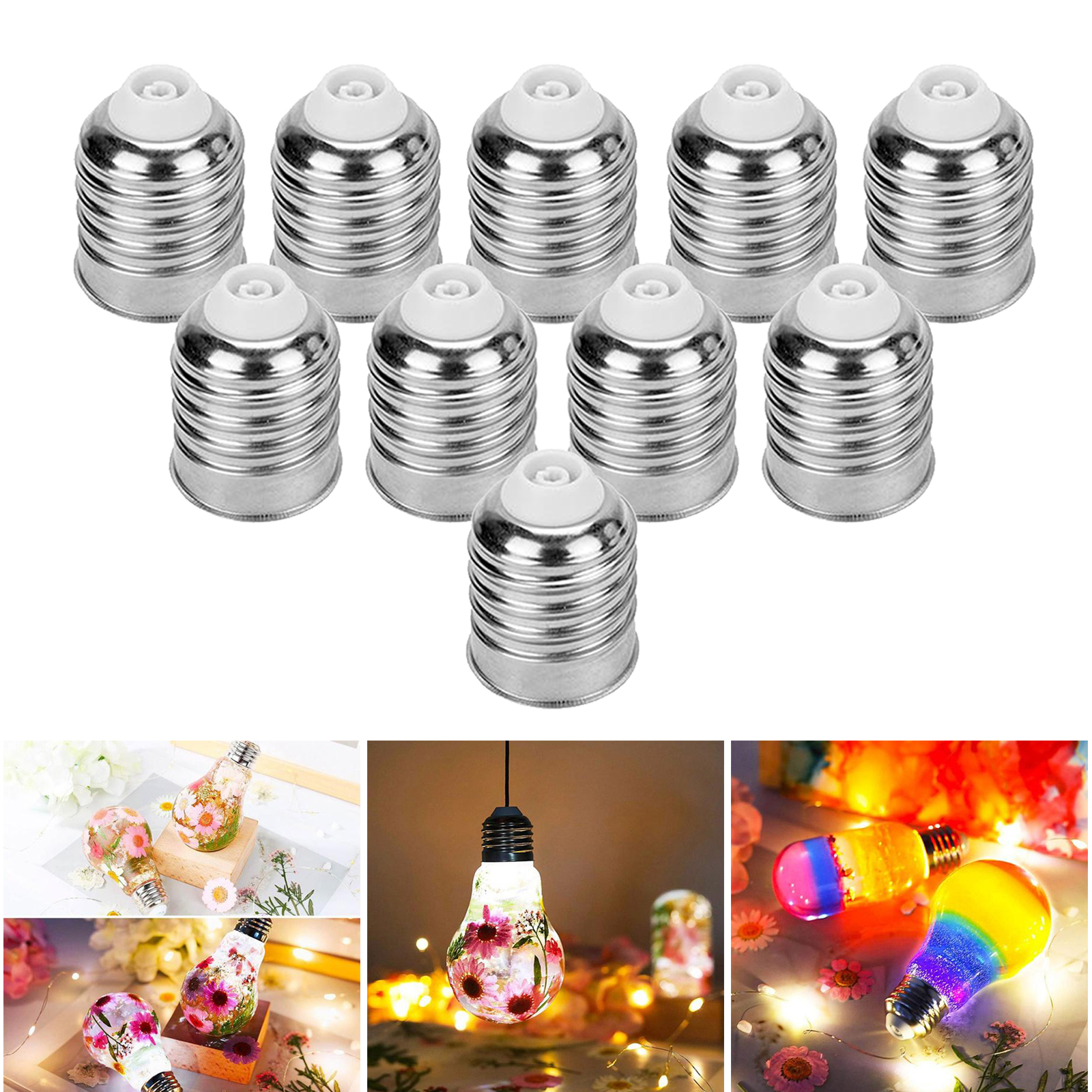 Outdoor Home Decoration DIY LED Epoxy Resin Lamp Kit 10PCS Caps for Light Bulb Silicone Molds