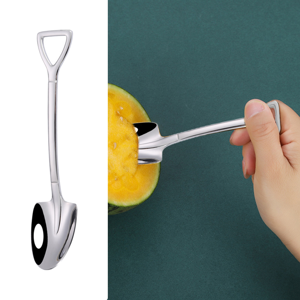 Coffee Spoon Cutlery Stainless Steel Retro Stainless Steel Shovel Ice Cream Spoon Scoop Creative Spoon tea-spoon Tableware