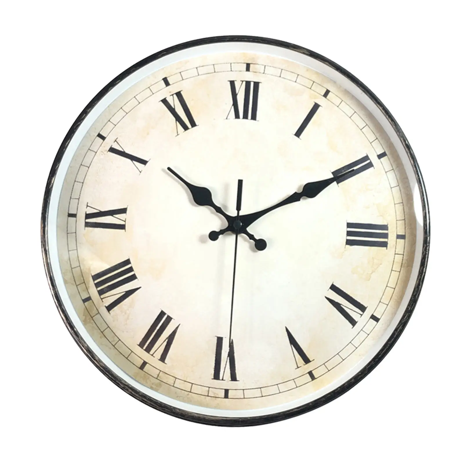 12 Inches Retro Wall Clock Decor Roman Numerals Battery Powered, Non Ticking