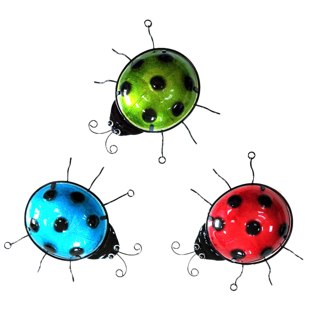 3x Wall Art Decor Cute Ladybug Lawn Patio Sculpture Statue Fences Insects