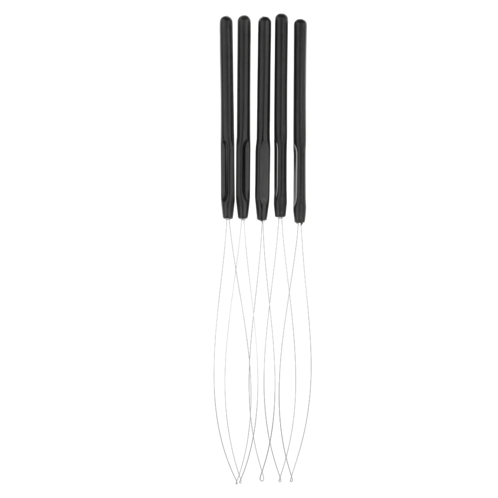5pcs Stainless Pulling Loop  Hair Extension Tools For All Micro Beads