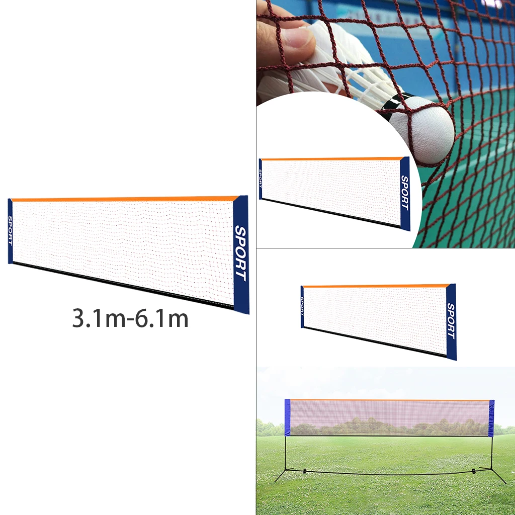 Portable Badminton Net Set - for Tennis, Soccer Tennis, Pickleball, Kids Volleyball - Easy Setup Nylon Sports Net