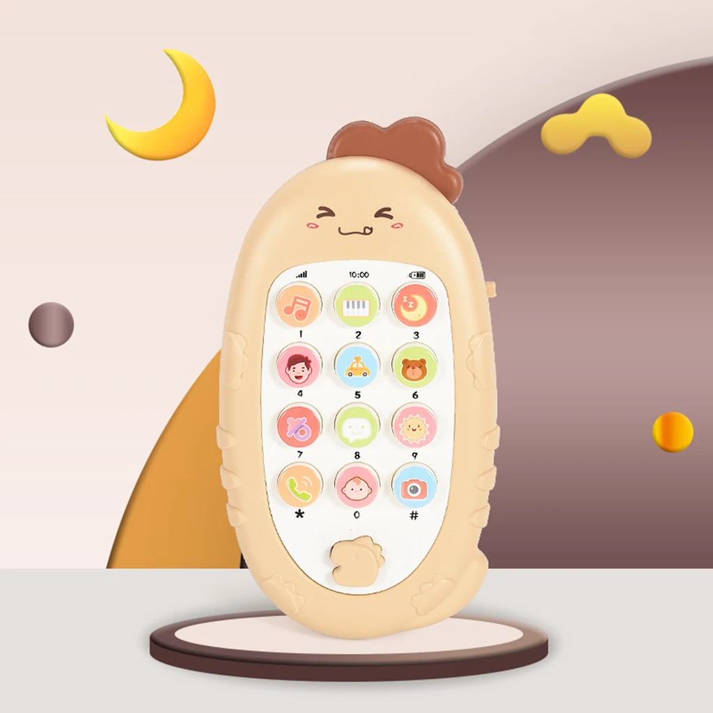 Baby Earl Learning Cell Phone Toy Educational Telephone Toy with Silicone Teether Cover Musical Toy for Kids 0-7 Year Old Kids